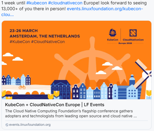 KubeCon EU 2026 吸引了 13,000 名参会者